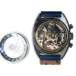 OMEGA "Seamaster" watch in steel and leather