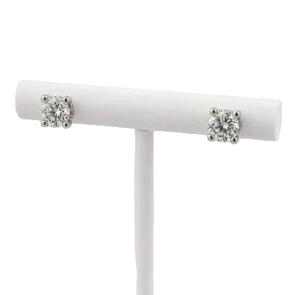 CARTIER "Double C" Earrings in White Gold and Diamonds