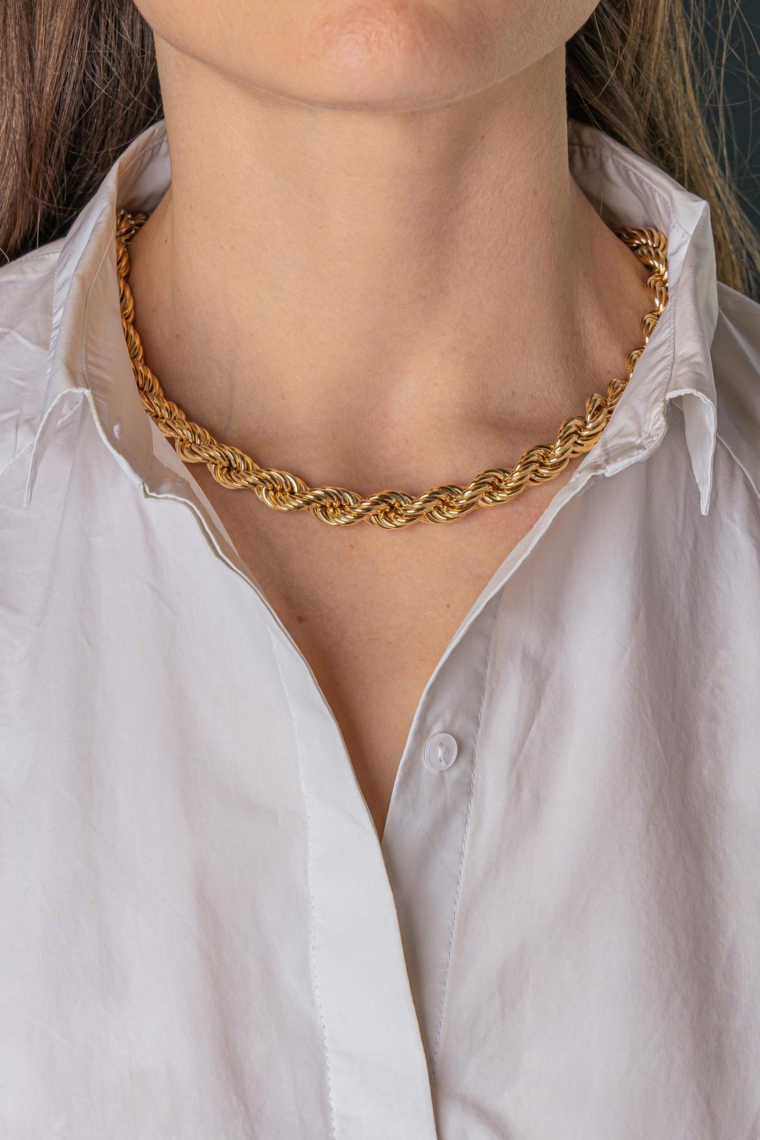 Yellow Gold Rope-Link Necklace