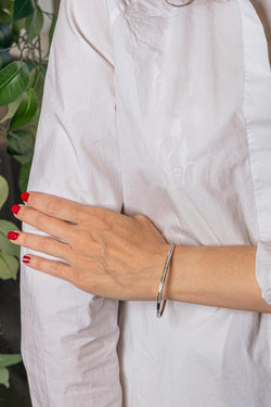 Bracelet Jonc Or blanc Diamant