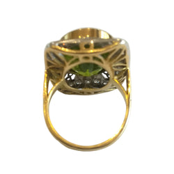 Two-Tone Gold Ring with Peridot and Diamonds