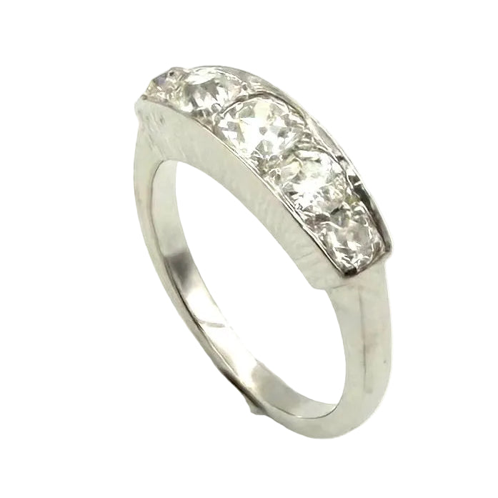 White Gold and Diamond Garter Ring