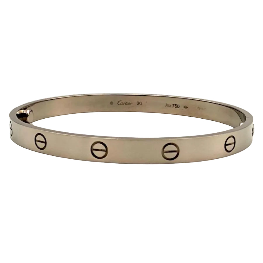 CARTIER "Love" Bangle Bracelet in White Gold