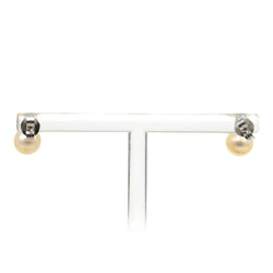 White Gold Earrings with Pearls and Diamonds
