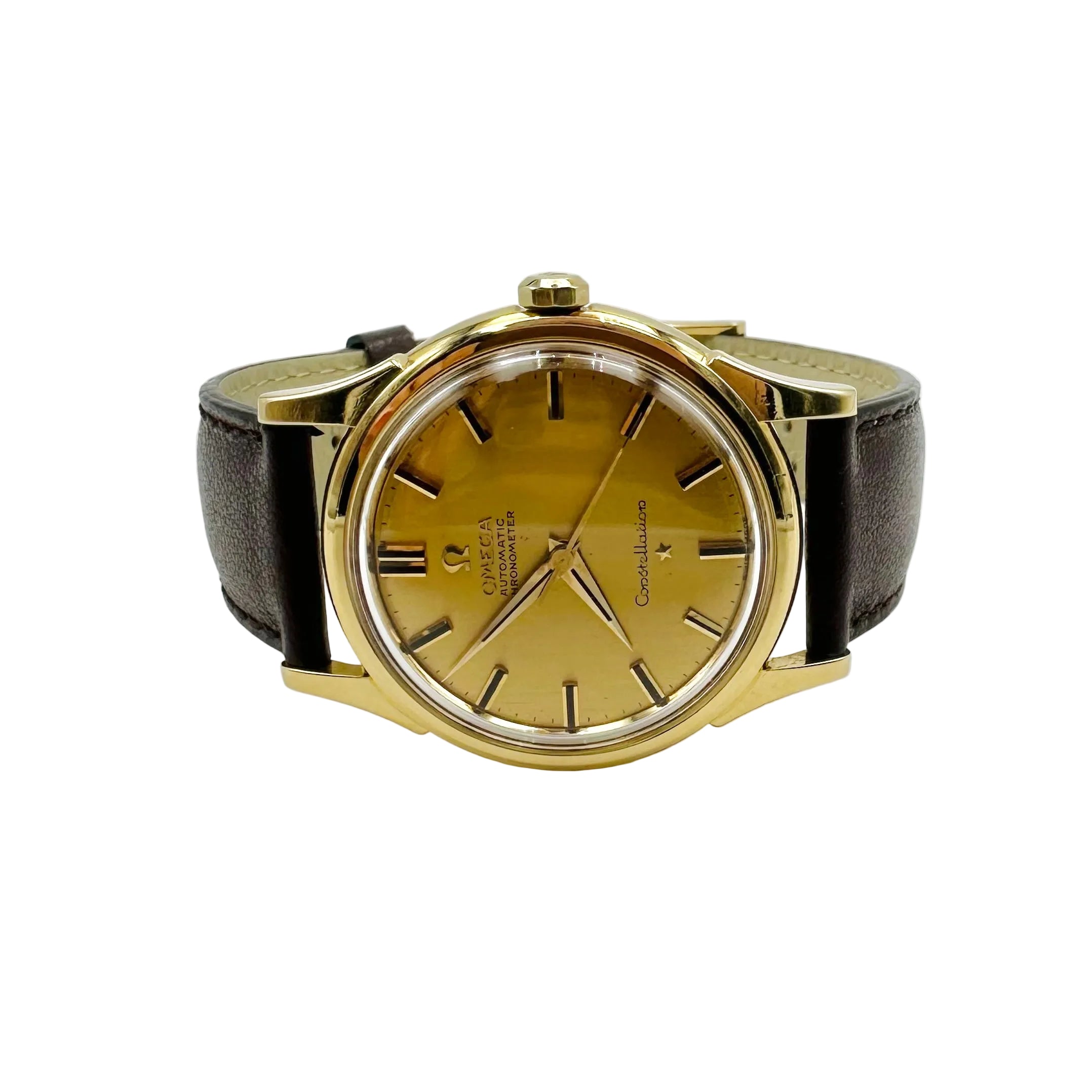 OMEGA "Constellation" Watch in Yellow gold and leather
