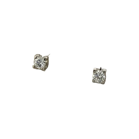 CARTIER "Double C" Earrings in White Gold and Diamonds