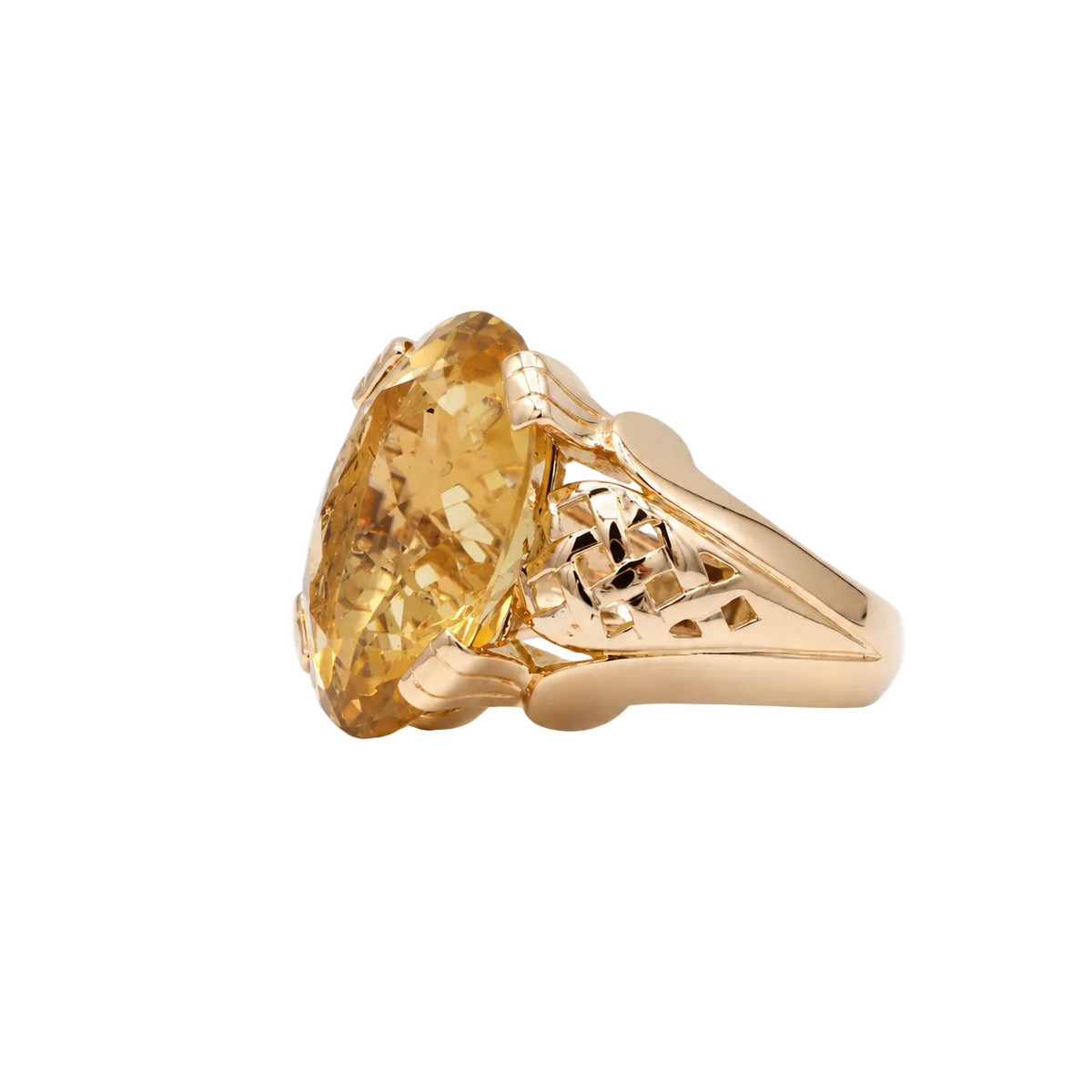 Rose Gold and Citrine Solitaire Ring