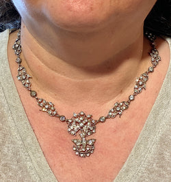 Silver and rhinestone Holy Spirit necklace, circa 1815–1830