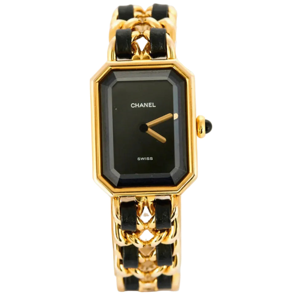 CHANEL "Première" gold-plated and leather watch