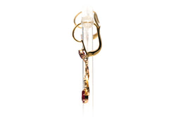 Boucles d'oreilles Dormeuses en or jaune, rubis et perles