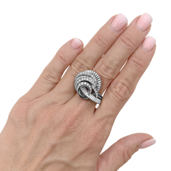 Pave Ring in White Gold, Platinum, and Diamonds