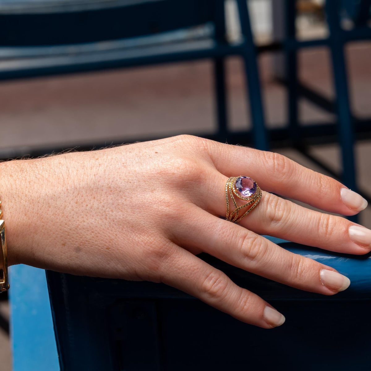 Etername Eternal Ring, Yellow gold with Amethyst