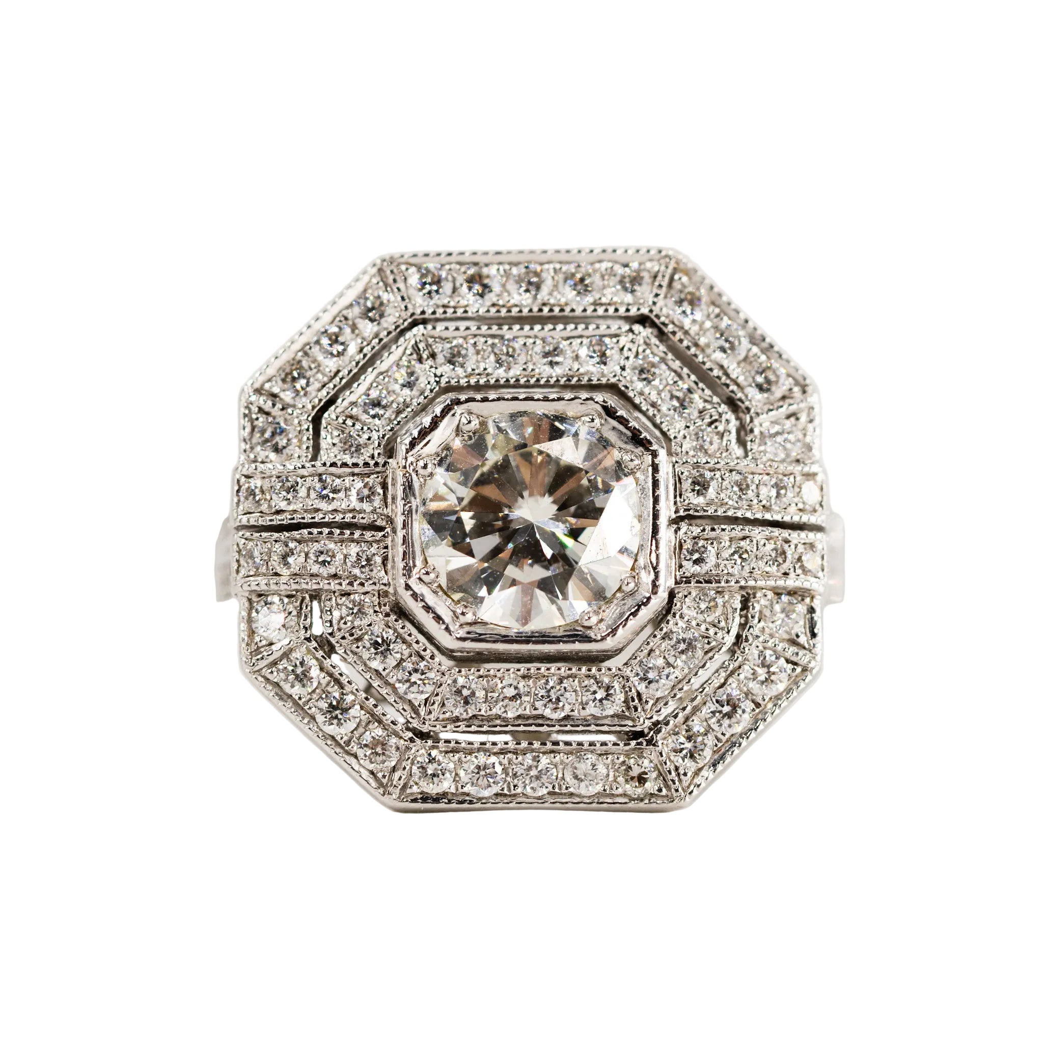 Entourage Ring in White Gold and Diamonds