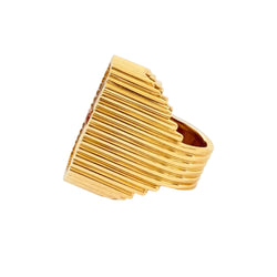 MARIE LICHTENBERG "Heart Mini Scap" Cocktail Ring in yellow gold, Enamel, and Diamonds