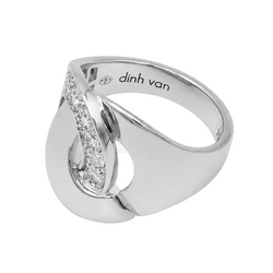 DINH VAN "Handcuffs" Pave Ring in White Gold and Diamonds