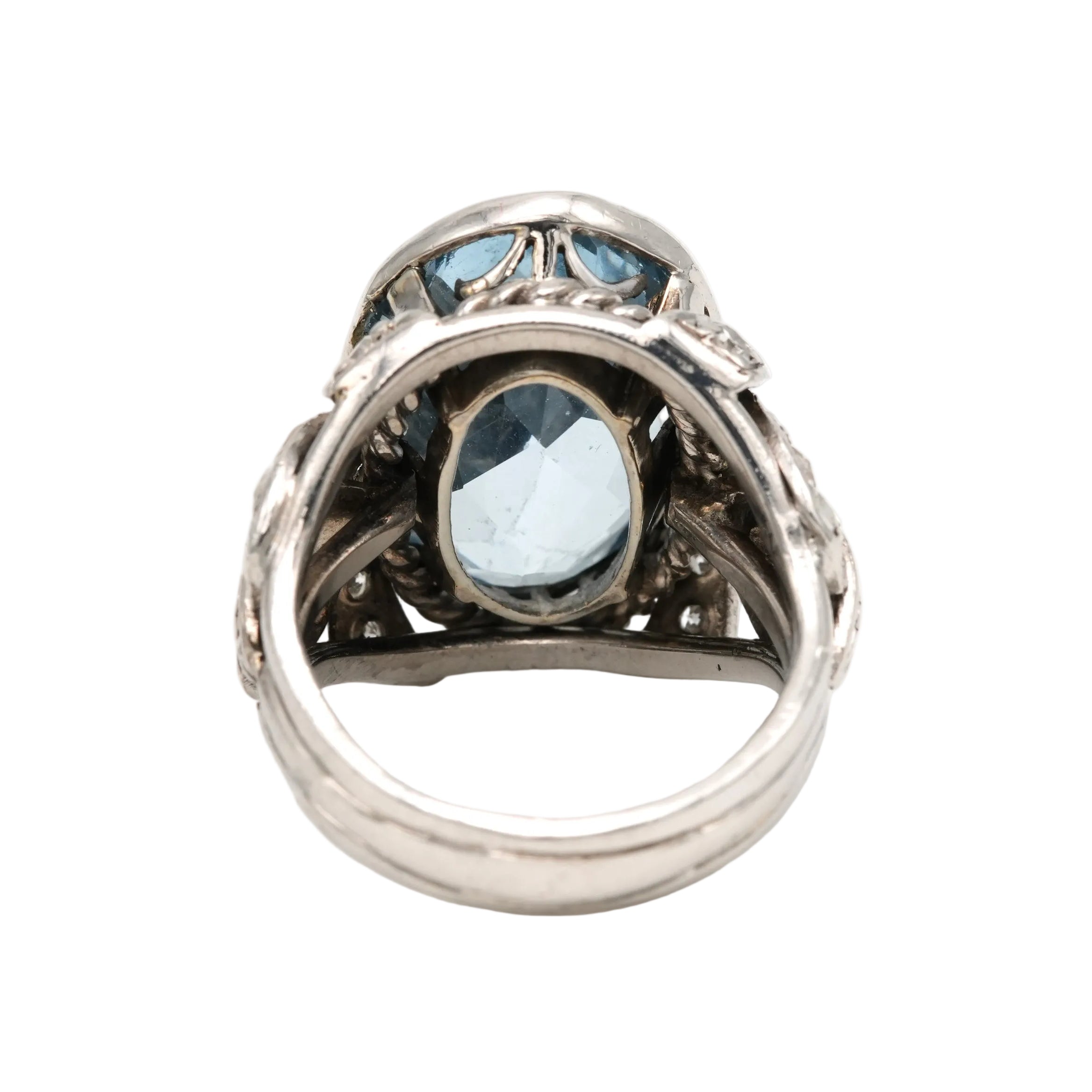 Cocktail Ring in White Gold, Platinum, Spinel, and Diamonds