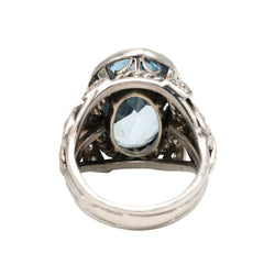Cocktail Ring in White Gold, Platinum, Spinel, and Diamonds