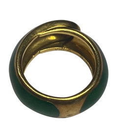 VAN CLEEF & ARPELS 18K Gold and Enamel Ring (SIZE 48)