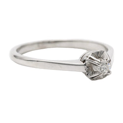 White Gold Solitaire Ring with Diamond