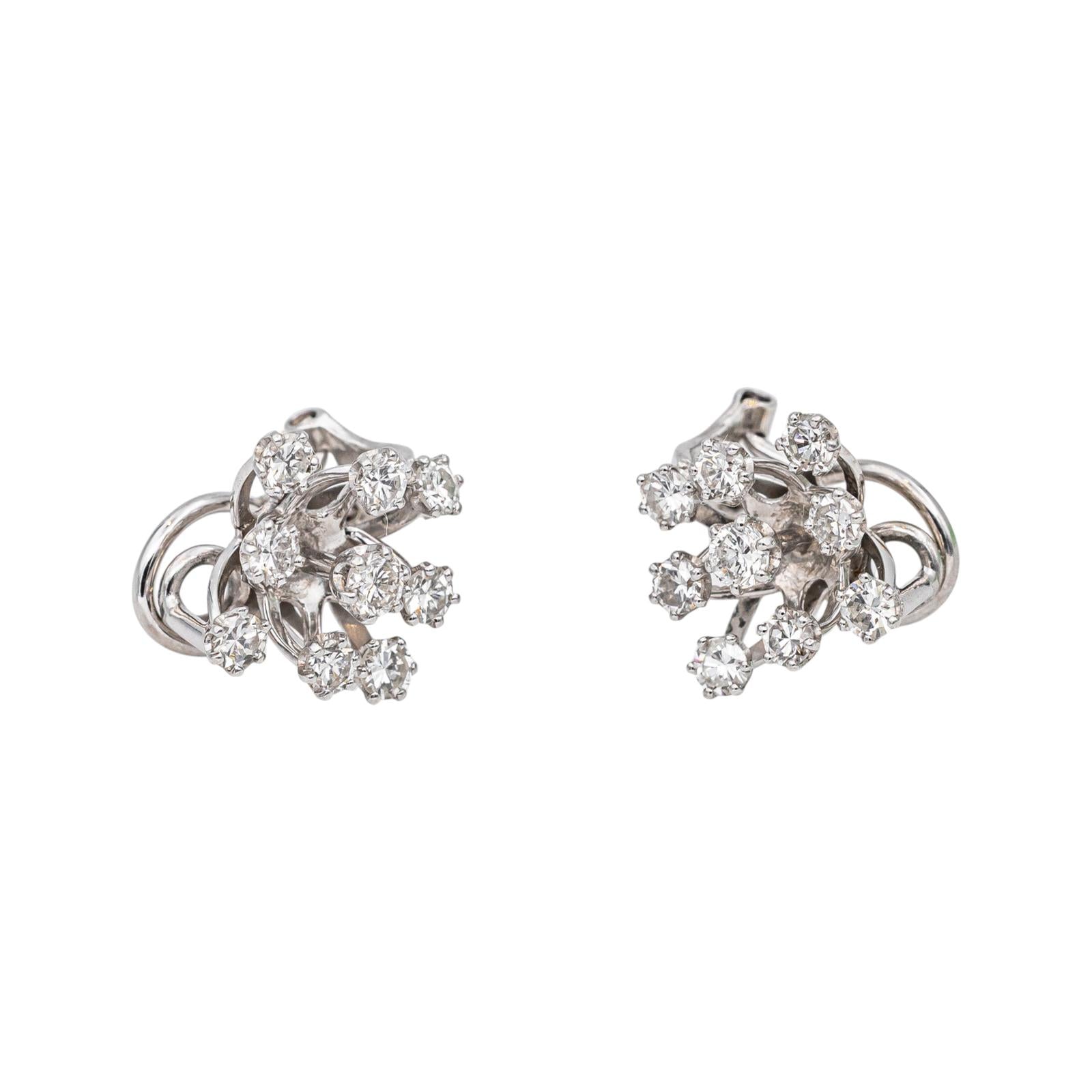 Earrings Clips White gold Diamond