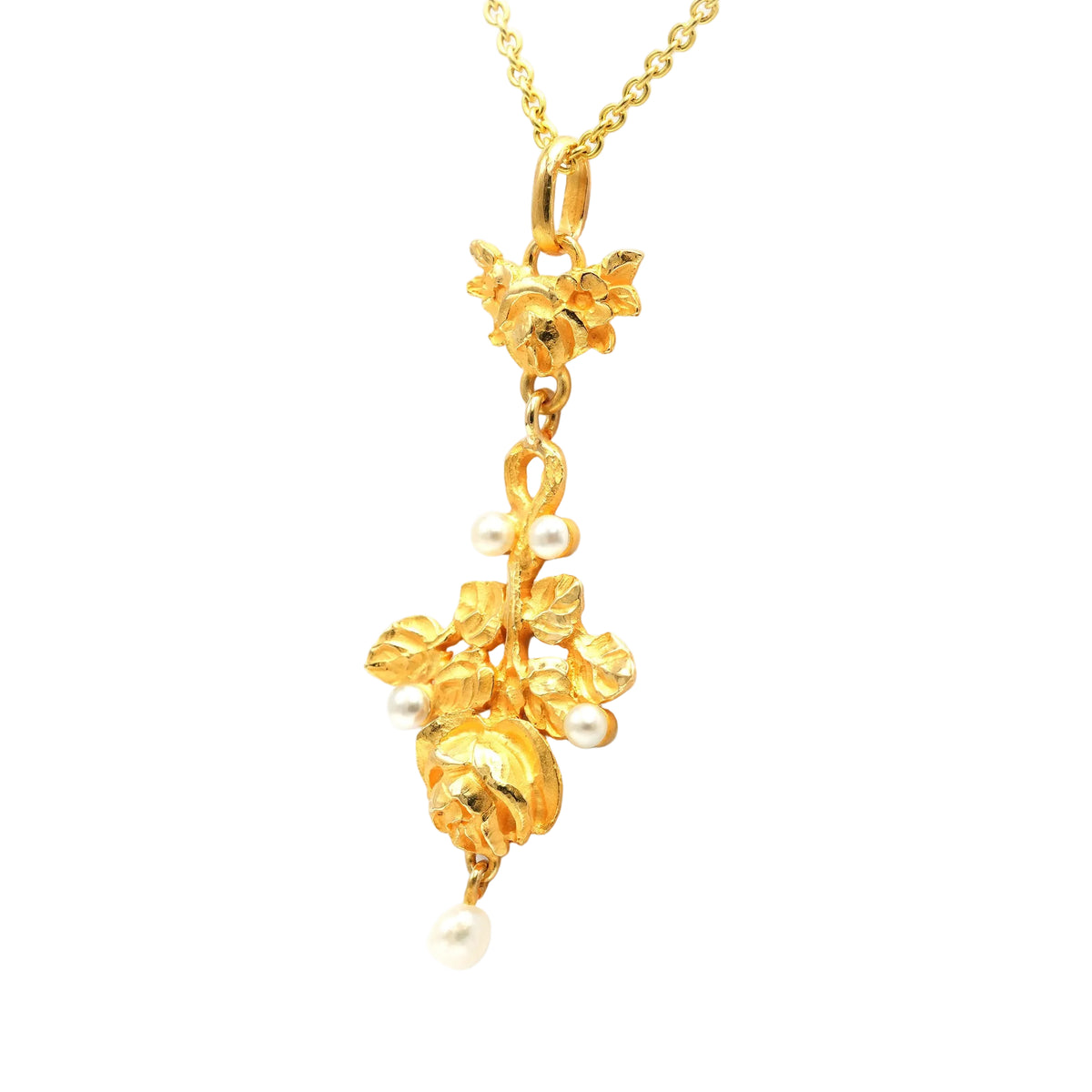 Yellow Gold and Pearl Pendant
