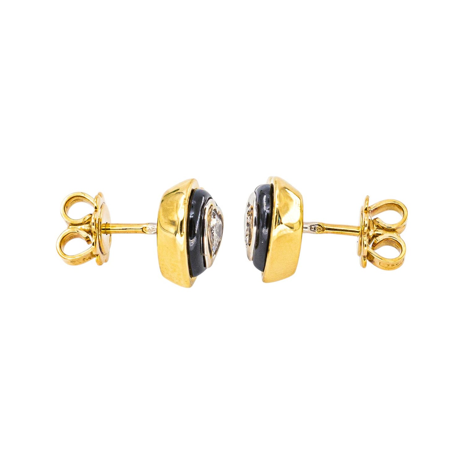 Yellow Gold Diamond Stud Earrings