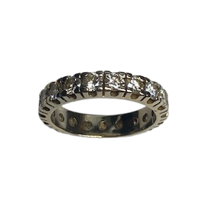 White Gold and Diamond Wedding Band