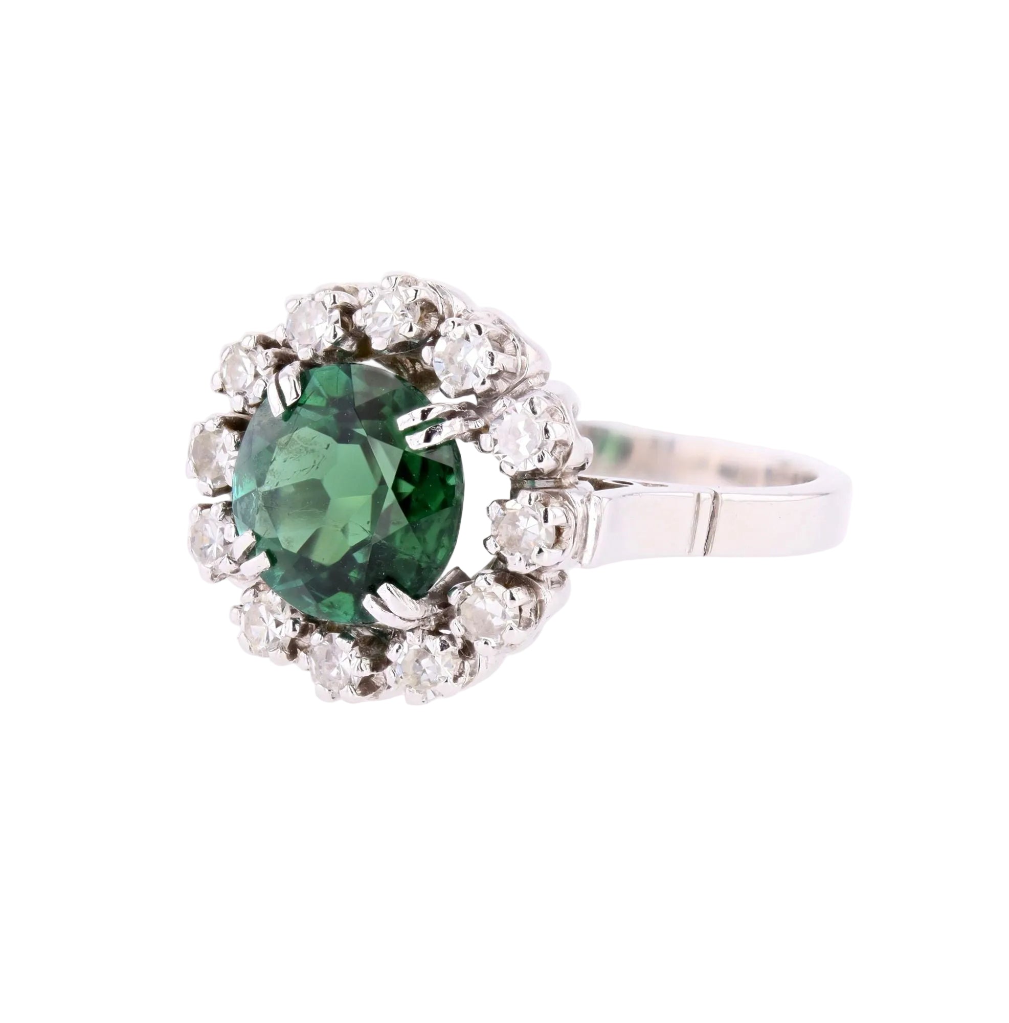 Bague en or blanc, tourmaline et diamants