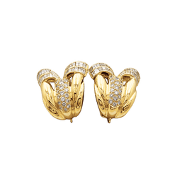 Boucles d'oreilles "Tulipe" en or jaune et diamants.