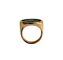 BULGARI "Monete" Signet ring in Rose gold and Bronze