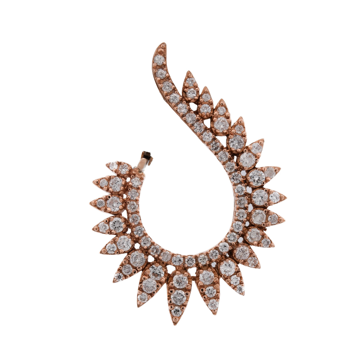 Rose Gold and Diamond Clip-On Earrings