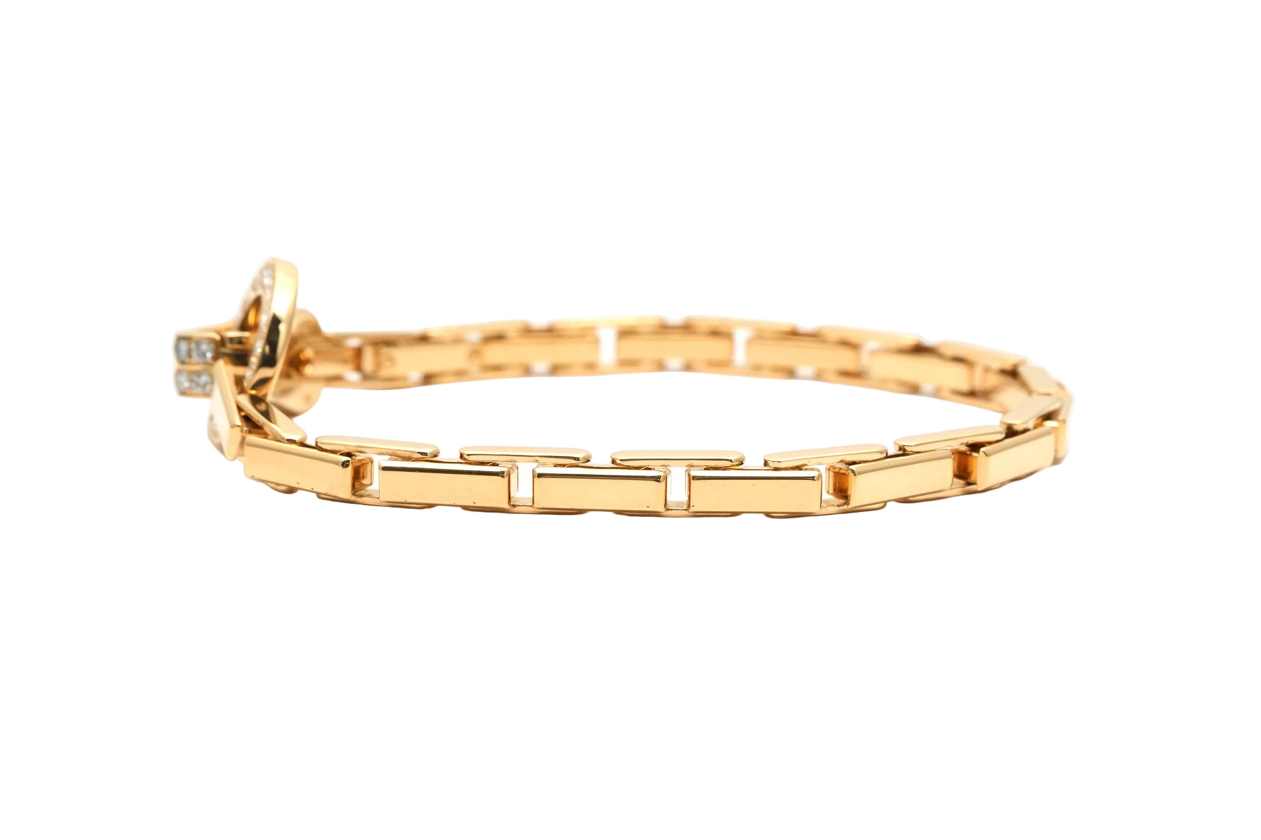 CARTIER "Agrafe" Link Bracelet in yellow gold and diamonds