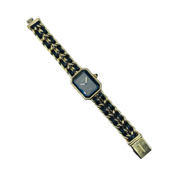 CHANEL "Première" Watch in Plated Metal and Leather