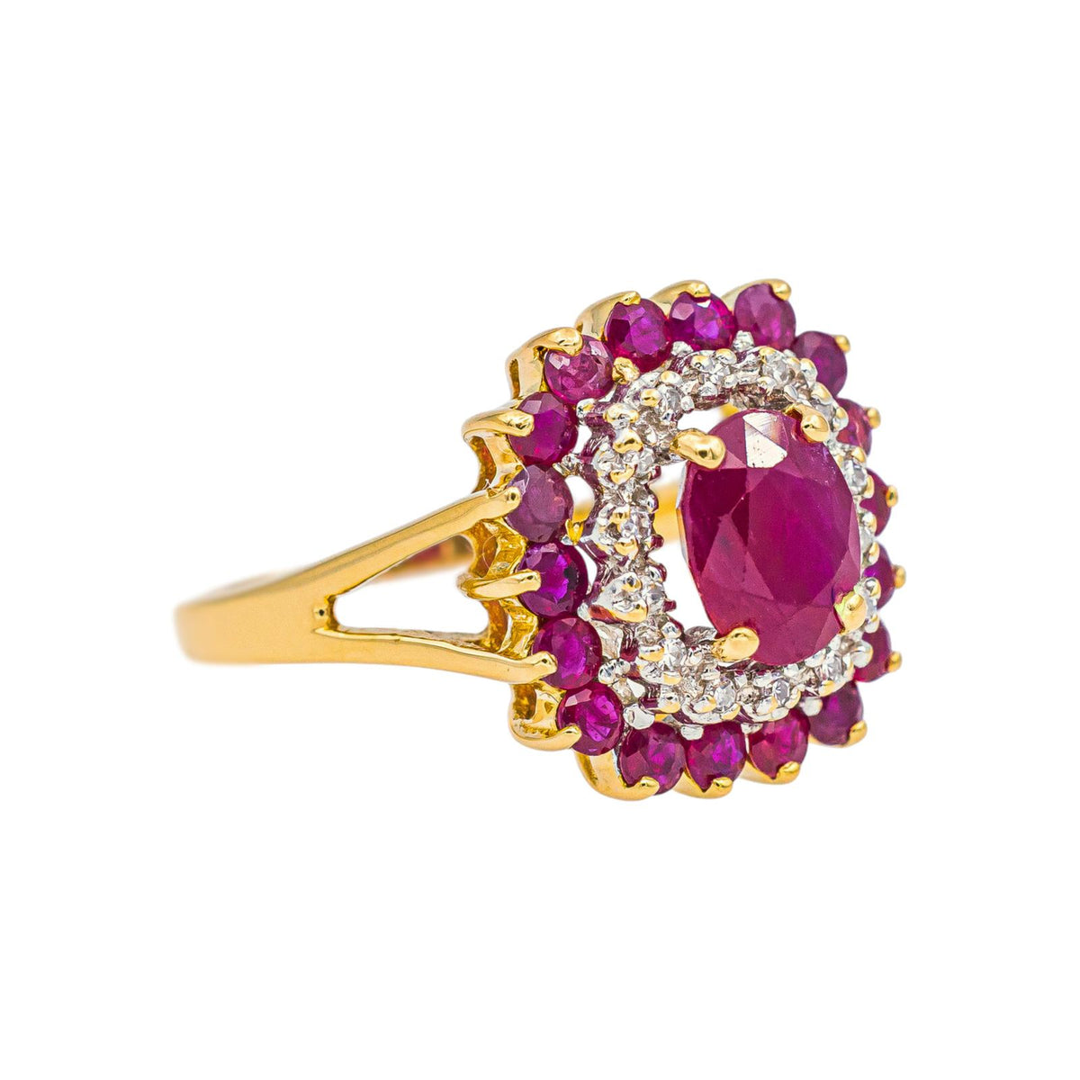 Pompadour Ring Yellow gold Ruby