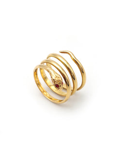Vintage gold snake ring