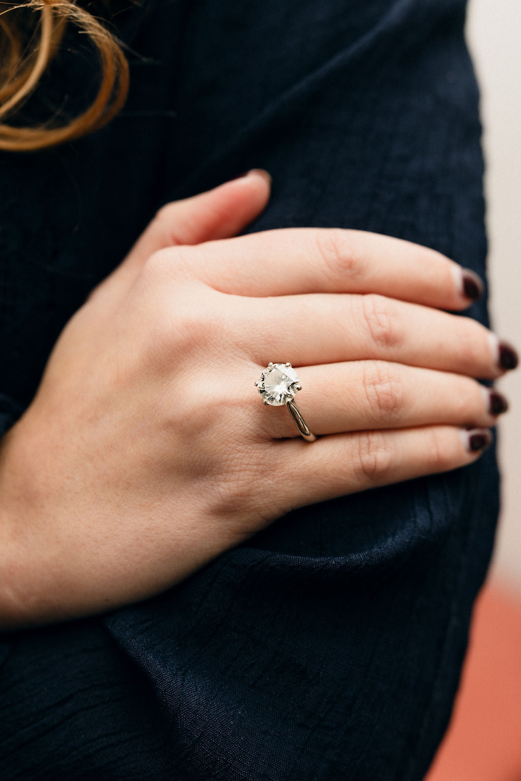 White Gold Solitaire Ring with Diamond