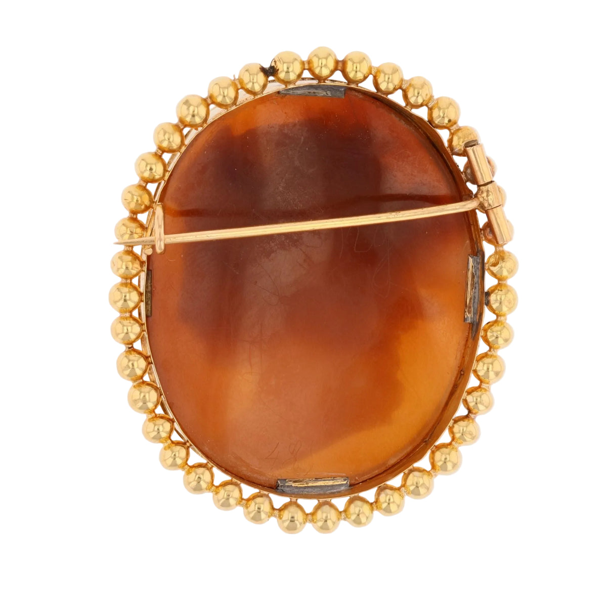 Yellow Gold and Agate Brooch
