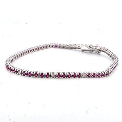 Bracelet Ligne en or blanc, rubis et diamants