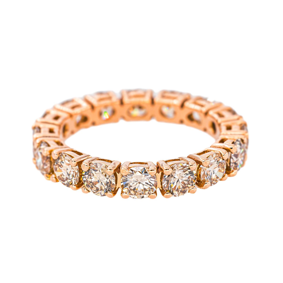 American-Style Wedding Band in Rose gold with Diamonds