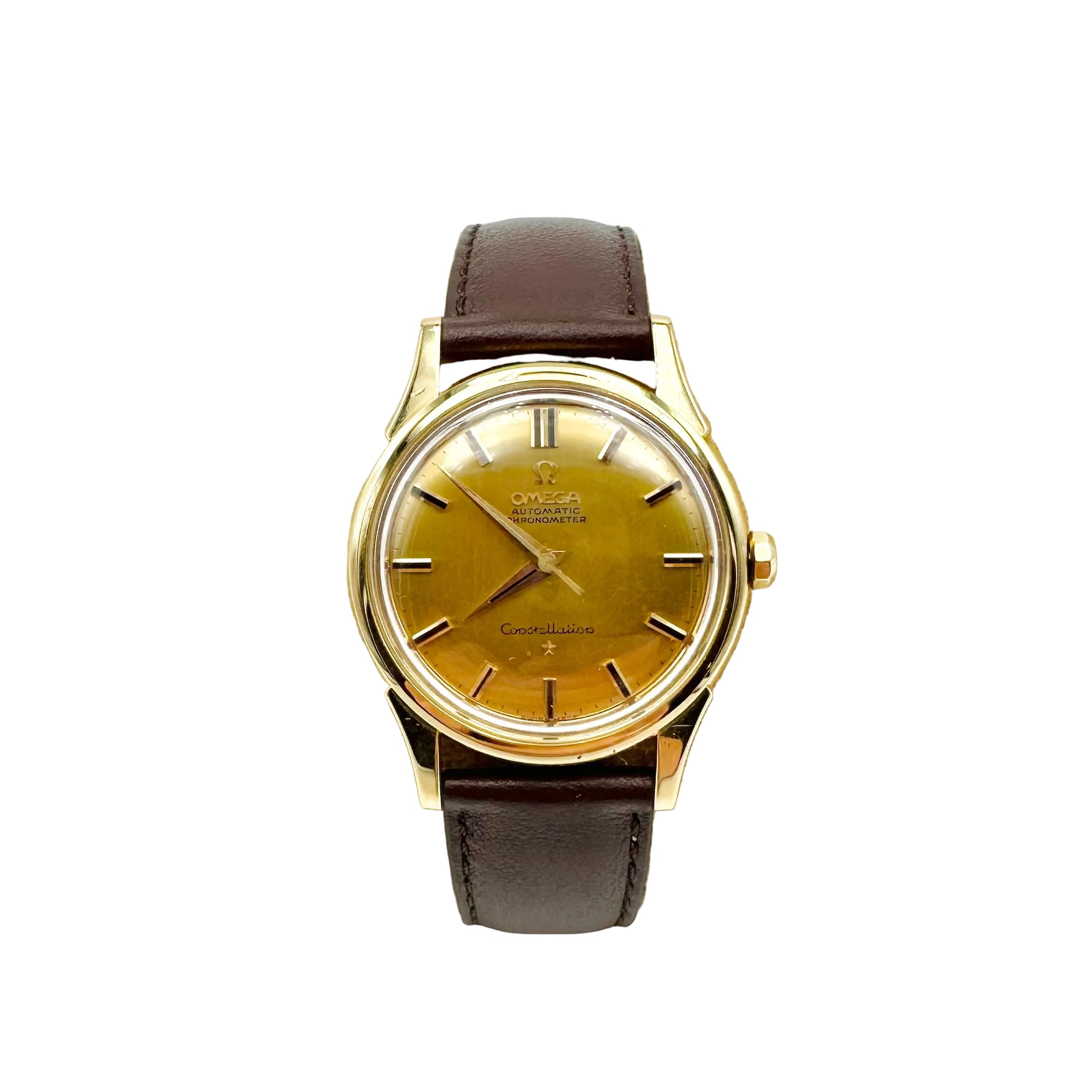 OMEGA "Constellation" Watch in Yellow gold and leather