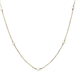 White Gold Pearl Necklace