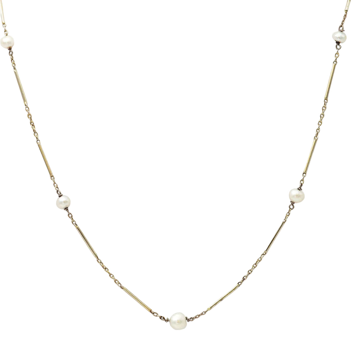 White Gold Pearl Necklace