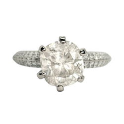 White Gold Solitaire Ring with Diamonds