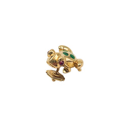 CARTIER "Frog" brooch in yellow gold, Enamel, and rubies