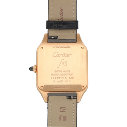 CARTIER "Santos Dumont" GM Watch in Rose gold and Leather