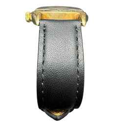 ROLEX "Oyster Perpetual 34" watch in yellow gold and leather