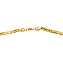 Yellow Gold Palm Leaf Link Necklace