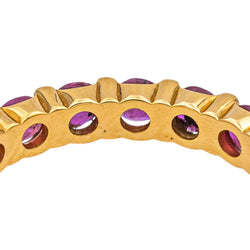 Bague Alliance en or jaune et rubis