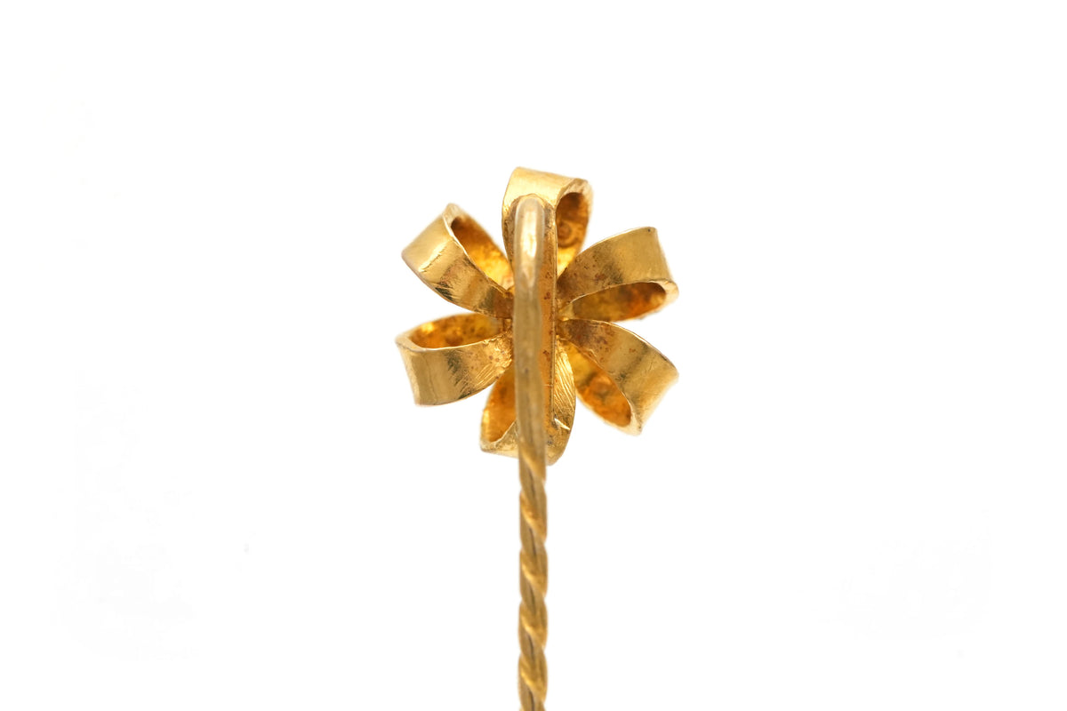 Yellow Gold and Diamond Tie Pin
