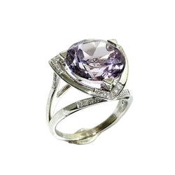 MAUBOUSSIN "Mes coules à toi" Solitaire Ring in white gold, with Amethyst and Diamonds